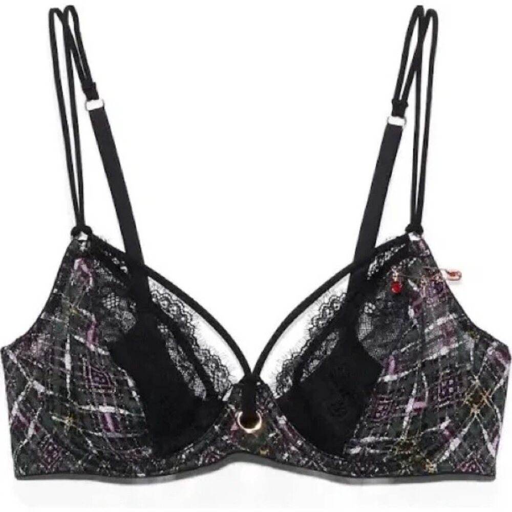NWT💎 Savage X Fenty “A Little Tart” Unlined Bra in That’s Hella Plaid 36B